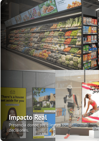 Pantallas publicitarias digitales en espacios comerciales